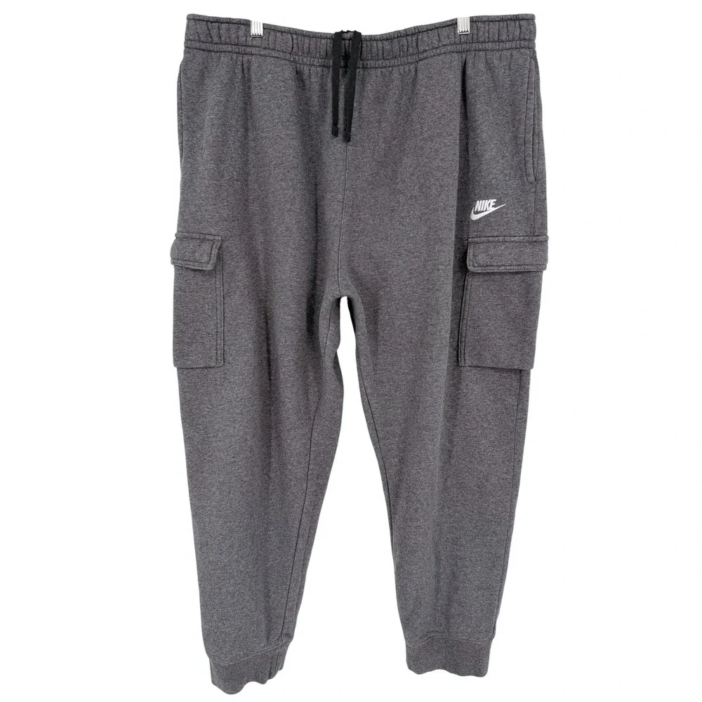 Nike Men's Gray Sportswear Club Fleece Cargo Sweatpants Sz 3XL